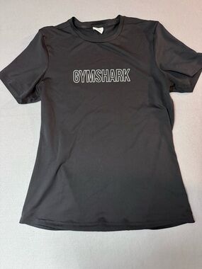 Gymshark Black Tee with White Neck Tag